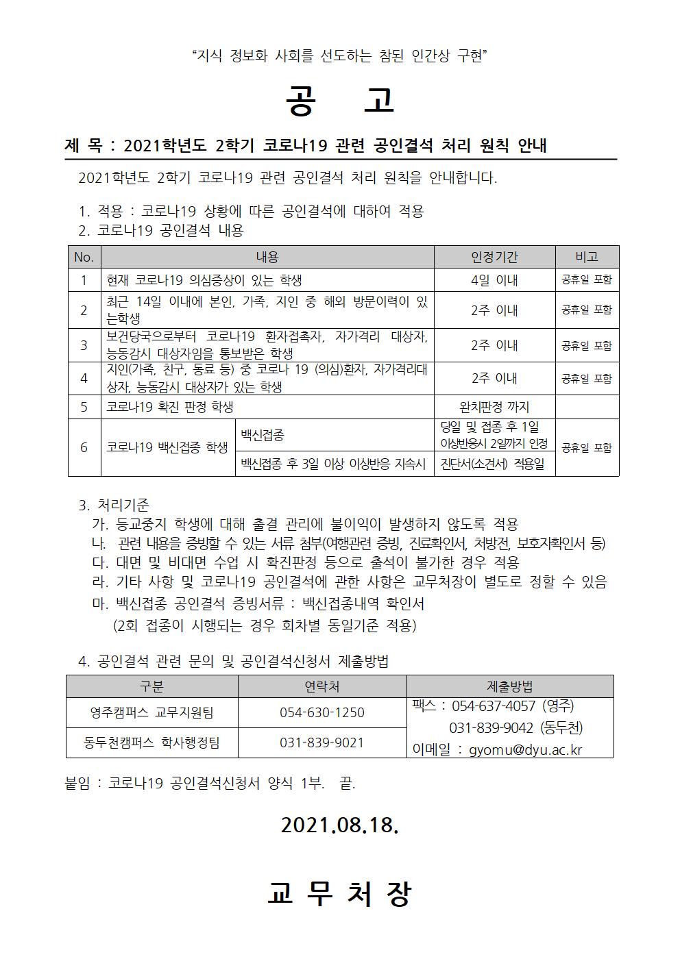 코로나19공인결석